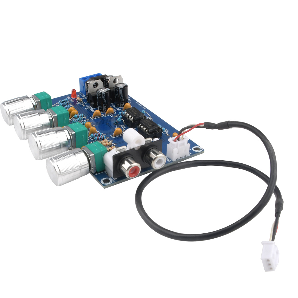 Gold A044 NE5532 Dual IC Bass Treble Mid Control Pre-Amp Board | High-Fidelity Audio Preamplifier | Dual Supply 12-22V AC Operation