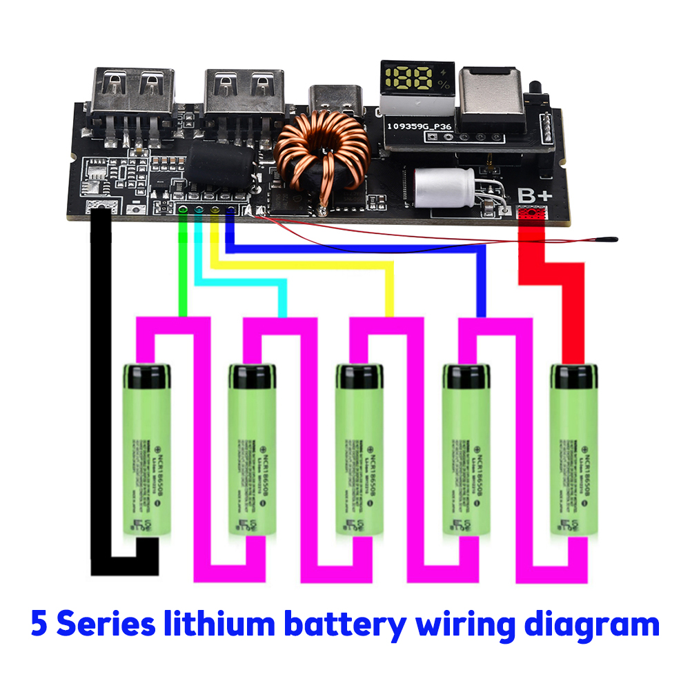 3S 4S 5S 65W 100W PD Power Bank 6-port Two-way Fast Charging Mobile Power  Module