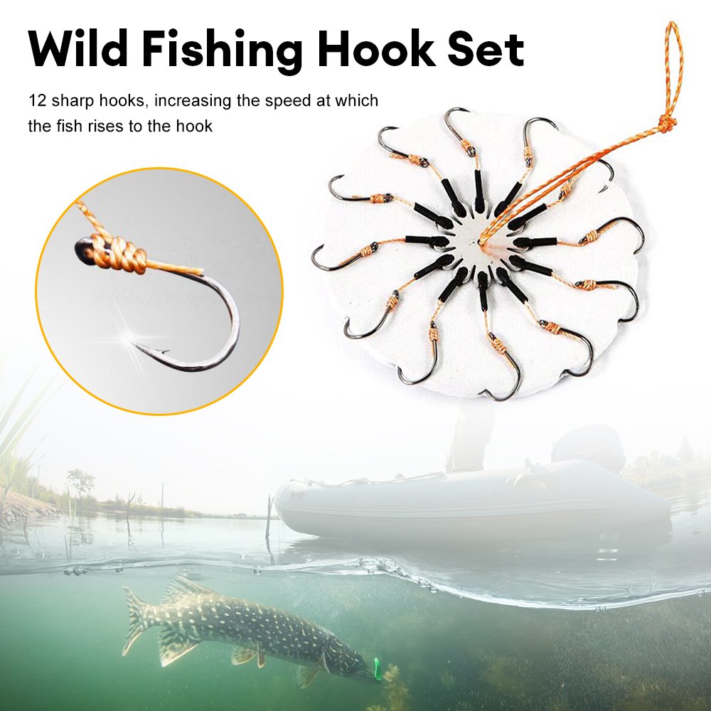 12 Claw Carbon Steel Sharp Explosion Hooks Fishing Tackle Set Jig