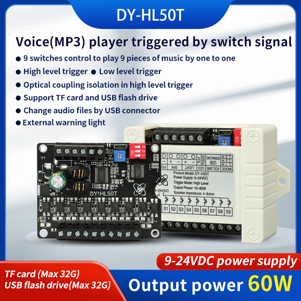 Voice Play Module MP3 Prompt Trigger Broadcast Voice Module Announcer for Arduino - Mints