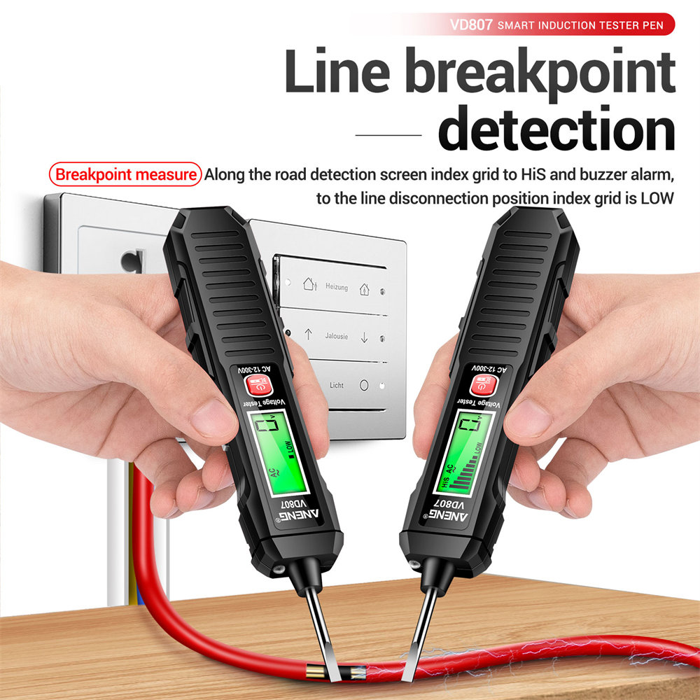ANENG VD807 12-300V Smart Induction Tester Digital Electricity Voltage Test  Pen | eBay