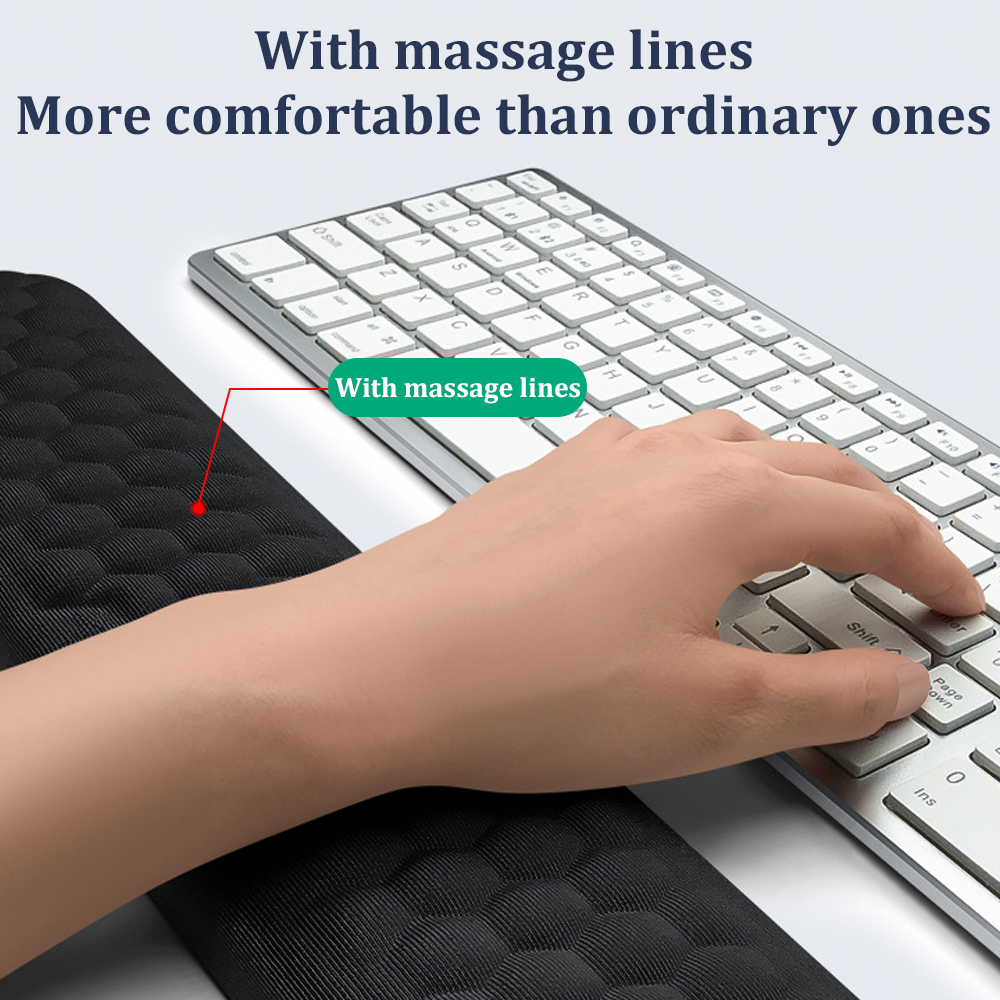 Keyboard Wrist Rest Mouse Pad Wrist Support Set With Coasters, Non-Slip PU Base Ergonomic