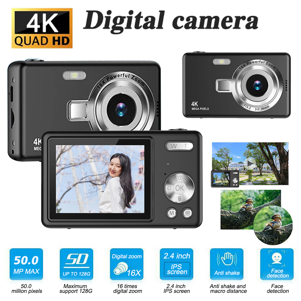 64MP Ultra HD 4K デジタルカメラ Amazon.com : 4K Digital Camera - 64MP Front & Rear with