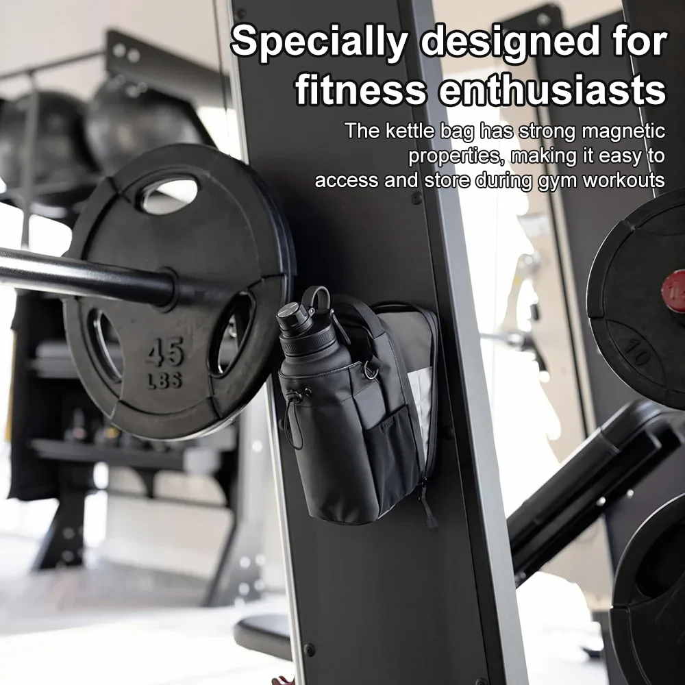 Magnetic Water Bottle Holder & Gym Bag – Hands-Free Magnetic Closure, Durable Ripstop, For Men & Women, Holds Up To 5 Lbs