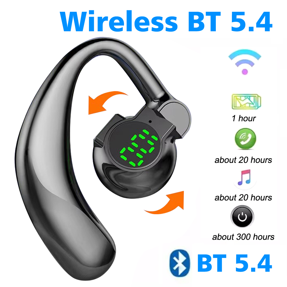 Bluetooth 5.4 Headset – 10-Hour Talk Time, Noise Cancelling, Ultra-Lightweight For Driving & Office