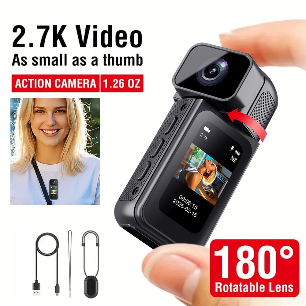 Video Camera Mini Body Camera,1080P 64G Wearable Action Body Cam