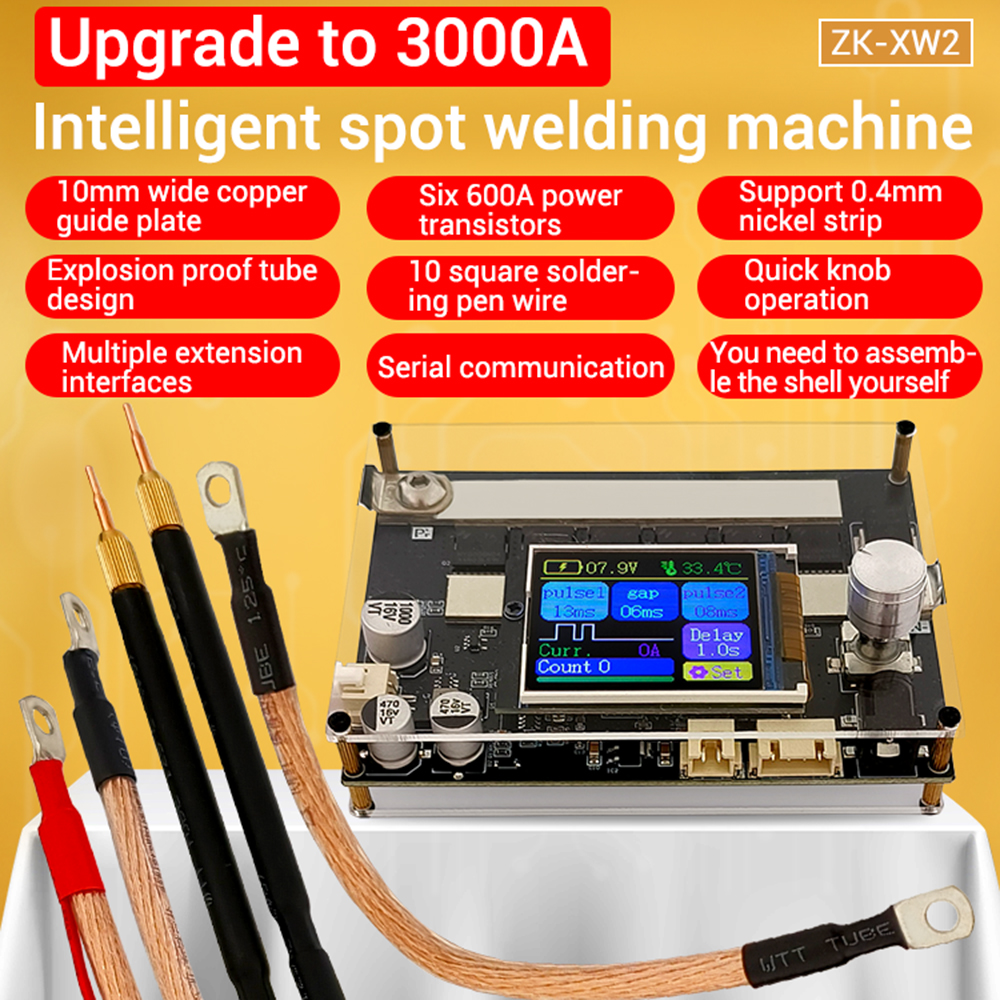ZK-XW2 DIY Portable Dual Pulse LCD Battery Spot Welder Machine For